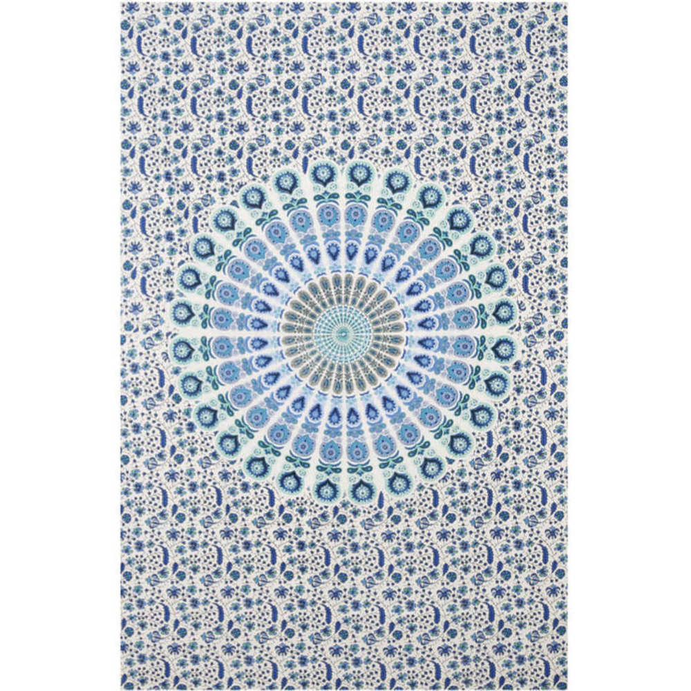 Blue-White Plume Tapestry by Zest For Life